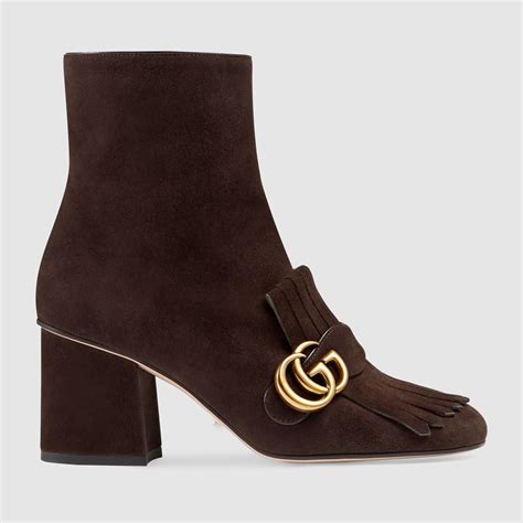 gucci marmont suede boot|Gucci boots embellished.